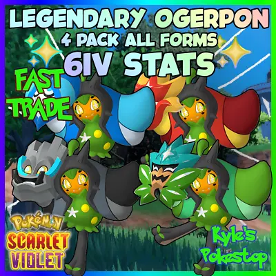 ✨ 6iv All 4 Ogerpon ✨ Pokemon Scarlet & Violet Ev Battle Ready 🚀sentfast 4 Pack • $5.99