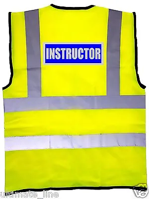 Instructor HI VIS Printed HI VIZ SAFETY VEST Yellow Orange Waistcoat Reflective • £10.47