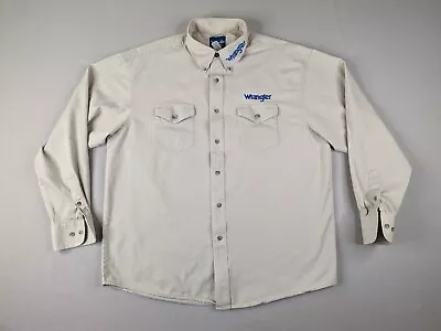 Wrangler Rodeo Shirt Adult Extra Large Spellout Embroidered Logo Tan* • $29.88