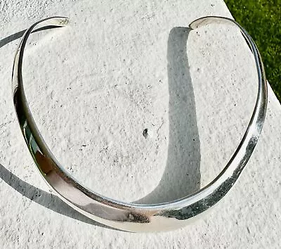 Vintage Mexican Sterling Silver Necklace Collar Modernist Mod • £72.33