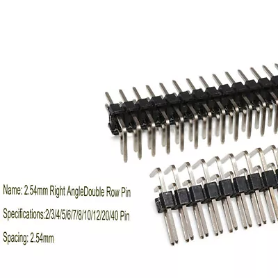 2.54mm Double Row Pin Header Male  Right Angle 2x2-40Pin  Connector 90 Degrees • $2.91
