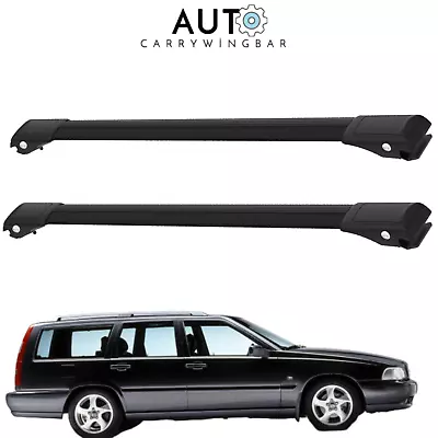 Roof Cross Bars For Volvo V70 1996-1999 Carrier Aluminium Racks Black • $129.99