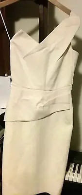 Roland Mouret Cream One Shoulder Strap Dress - Small Size • $250