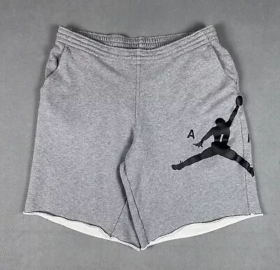 Air Jordan Shorts Mens 2XL XXL Grey Terry Sweat Legacy Jumpman Basketball Lounge • $26.99