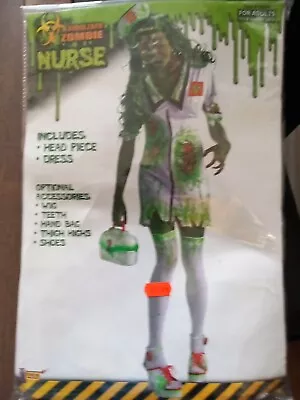 Gory Zombie Nurse Fancydress Costume Halloween Large • £7.50