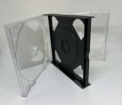 3 New Chubby 24mm Double (2) Cd Case With Clear Tray Assembled 1057q+kc02pk • $9.99