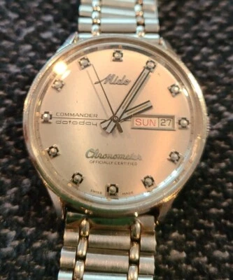 $200 • Buy MIDO Commander OCEAN STAR Datoday Chronometer Automatic Vintage Watch 1980's 