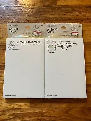 NOS RARE 2 Vintage 1987 Hallmark Shoebox Greetings Elephant Mouse Memo Notepad • $14