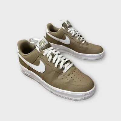 Nike Air Force 1 Men's Khaki/White Casual Shoes DV0804-200 Leather Size 12 • $110