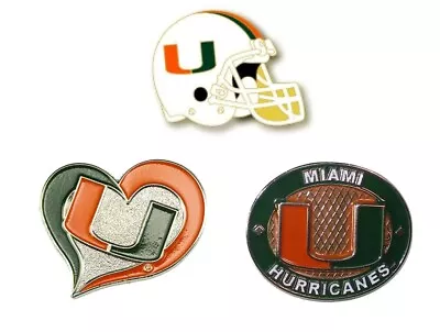 Miami Hurricanes Lapel Pins About 1  Tall NCAA Licensed Choose Your Designs • $8.33