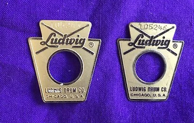 Ludwig 1964 Vintage Keystone Badges Set Nice! CLOSE NUMBERS! 105243 & 105246 • $129.99