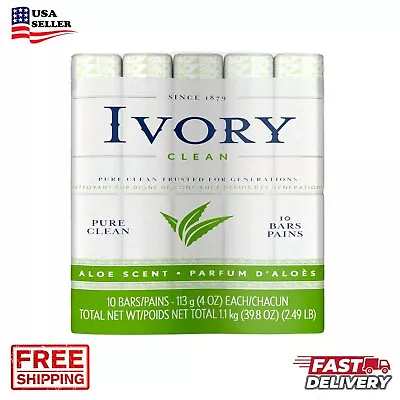 Ivory Bar Soap Aloe Scent 4.0 Oz 10 Count • $9.11