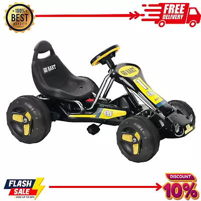 Kids Pedal Powered Go Kart Racing Cart Ride On Toy Childrens Bike Car Black • $146.45