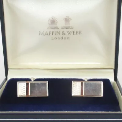 Authentic Mappin & Webb Sterling Silver 925 Squared Cufflinks + Case 18.5g • $79