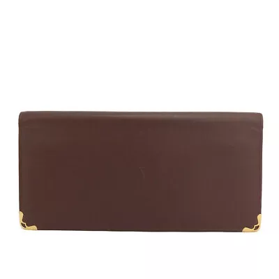 Must De Cartier Leather Bifold Long Wallet/9Y0609 • $1