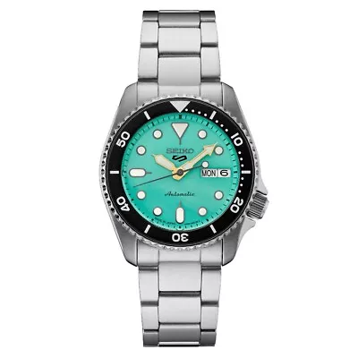 New Seiko Five Sports Vibrant Green Dial Day Date Auto Men's Watch SRPK33 • $201.97