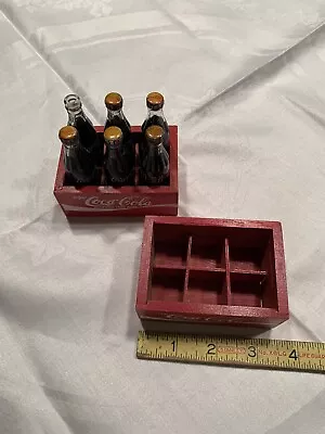 2 Vintage Miniature Cases With 6 Coca Cola Bottles • $12