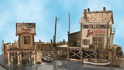 Bar Mills (N-Scale) #0921 WATERFRONT WILLY's/Trackside Jack - Laser Cut Wood Kit • $49.95