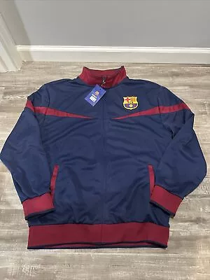 FC Barcelona Full Zip Jacket Sz L NWT Soccer Polyester Red Blue • $34.95