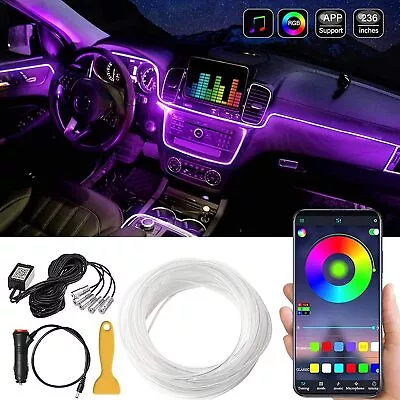 6m  RGB Lamp Car APP Music Control Atmosphere Interior Ambient LED Strip Lights • $20.61