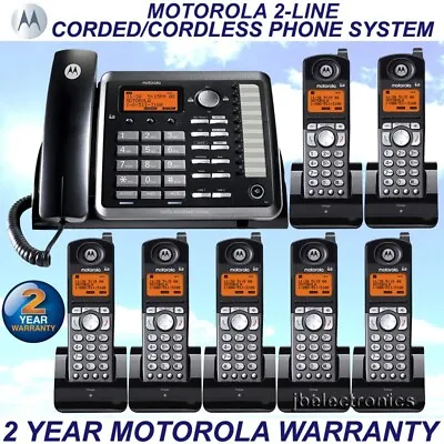 Motorola Moto Ml25255 2-line Dect 6.0 Corded/cordless Phone System - 7 Cordless • $524.95
