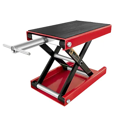 Motorcycle Scissor Lift Jack  Hoist Stand 1100LBS ATV Wide Deck Crank Stark Red • $56.48