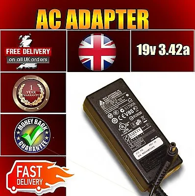 For Asus X5dc A52f-ex1240u N17908 V85 R33030 19v 3.42a Laptop Charger Ac Adapter • £13.29