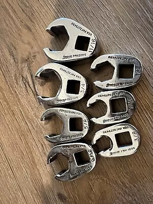 Snap On 7pc. Flank Drive SAE Crowfoot Wrench Set 3/8 7/16 1/2 9/16 5/8 11/16 3/4 • $99.99