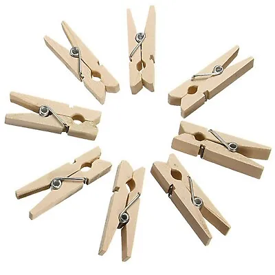Mini Wooden Pegs X 8  3cm In Size~ideal For Hanging Xmas Cards !! • £2.75