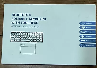 Wireless Mini Light-weighted Bluetooth Foldable Keyboard With Touchpad White • $14