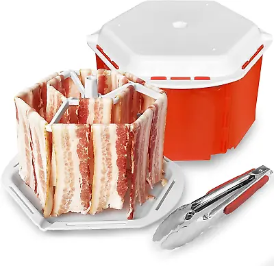 Bacon Cooker For Microwave Oven  Large Capacity Microwave Bacon Cooker Tray Wit • $32.11