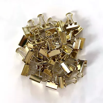 Mini Binder Clips Gold Color Width: 5/8INCH (15mm) Golden Metal Paper Clamp • $6.49