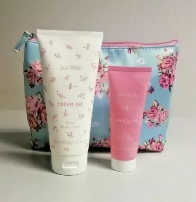 Jack Wills Boots Body Wash & Body Lotion Cosmetic Bag Gift Set (1) • £11.95