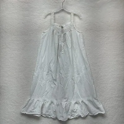 Vintage Eileen West Nightgown M Medium White Grandma Edwardian Cottagecore • $47