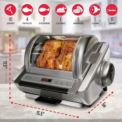 Ronco EZ-Store Rotisserie Oven Large Capacity (15lbs) Countertop Oven - NEW • $129.99