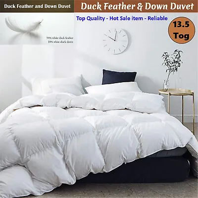 13.5 Tog Duvets Duck Feather & Down Quilt Warm Cosy Single Double King Superking • £36.99