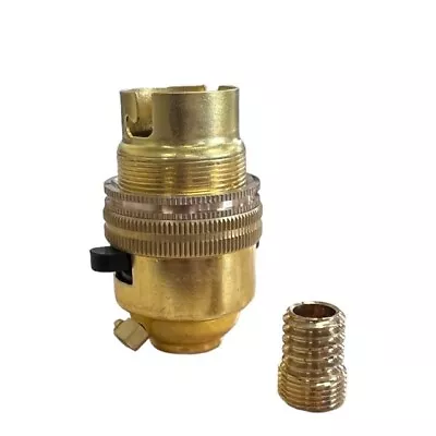 £7.10 • Buy Jeani Brass Lamp Holder Switched Bayonet BC Bulb Holder 1/2  & 1/2  Wood Nipple