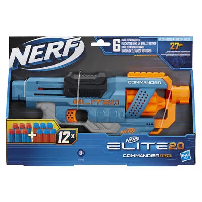 Nerf Elite 2.0 Commander RD-6 Foam Blaster 6-Dart Rotating Drum With 12 Darts • $72.27