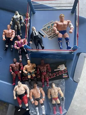 Vintage WWF WWE Bend Ems Lot Of 12 With Ring Just Toys • $39.99