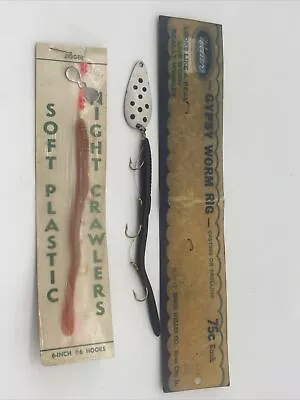 Vintage Fishing Worm Lures Jigger Torpedo Worm & Weller Gypsy Worm Rig • $12.49