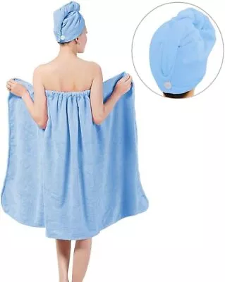 Women Wrap Towel Spa Wraps & Hair Towel Body Wrap Adjustable Closure Bathrobe • $14.47