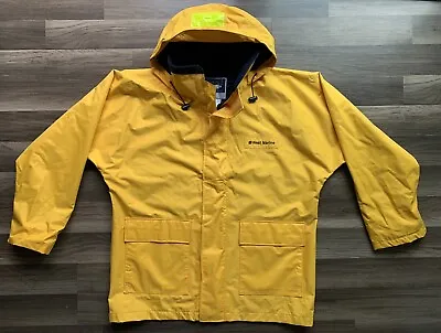 $39.99 • Buy NEW West Marine Nautical Gear Boating Jacket Yellow Hooded Mens L (small Flaw)