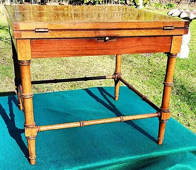 Lane Flip Top Leaf End Or Side Table Bamboo Style Excellent • $225