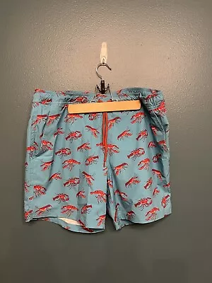 J. Crew Swimwear Men's Lobster Trunks Board Shorts Blue Size M • $10