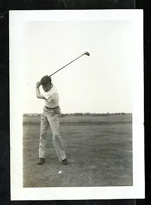 Vintage Photo MILITARY MAN PRACTICES HIS GOLF SWING GOLF GAME 1946 2 • $3.96