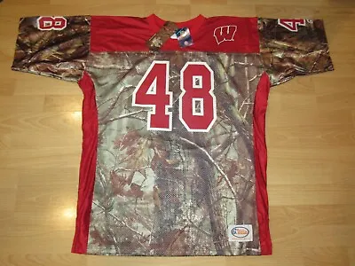 Wisconsin Badgers #48 Camo C/B Realtree AP Football Jersey Men's Medium  • $19.99