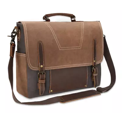 Men Messenger Bag Laptop Shoulder Bag Waterproof Computer Leather Bag  • £42.99