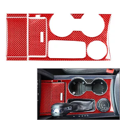 Gear Shift Box Panel Cover Trim For Ford Explorer 2013-2019 Carbon Fiber Red LHD • $57.32