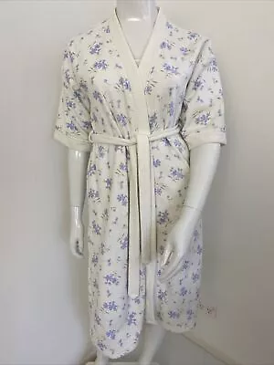 Kmart Now Aussie Made Purple Floral Cotton Terry Dressing Gown S / 8-10-12 • $39