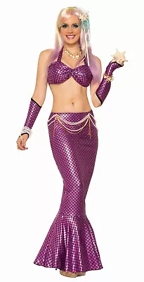 Fantasy Pink Mermaid Long Tail Fin Metallic Ariel Sexy Fish Costume Skirt • $32.99